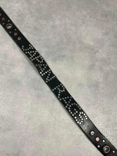 Ceinture cuir noir vintage y2k - ceinture,