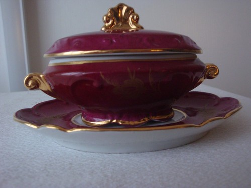 Sucrier sur plateau - , porcelaine