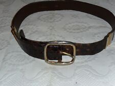 Vintage ceinture femme crocodile.Marron foncé.Made in France.