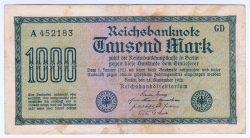 1922 allemagne 1000 mark - 1922,