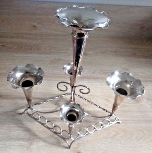 Argent epergne fleur vase - fleur,