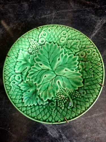 Ancienne assiette barbotine - ancienne,