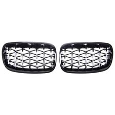 2 GRILLE DE CALANDRE NOIR BRILLANT SPOTS DIAMANT NOIR BMW X5 E70 ET X6 E71