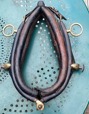 RARE ANCIEN COLLIER ATTELAGE CHIEN CHEVRE METIER DE PARIS ART POPULAIRE