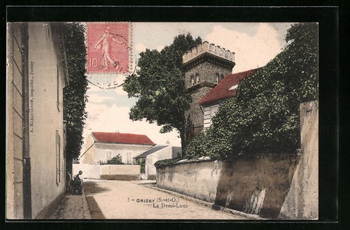 Cpa grigny demi lune - demi-lune,