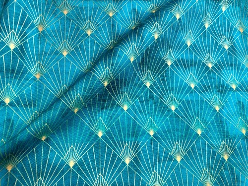 Rideau floral tissu losange