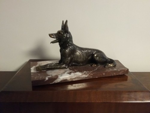 Grande sculpture chien berger - chien,