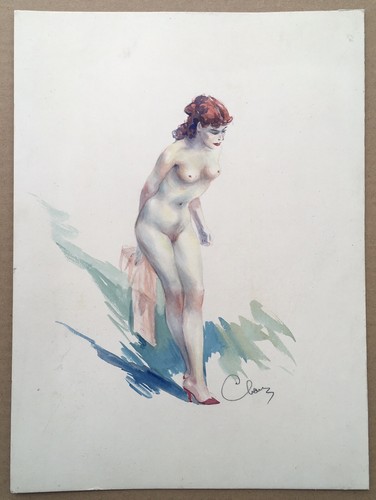 Aquarelle ancienne art déco - art,