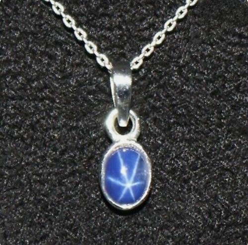 Pendentif saphir étoile bleue