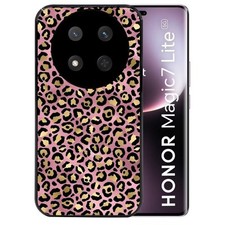 Coque noire pour Magic 7 LITE leopard rose
