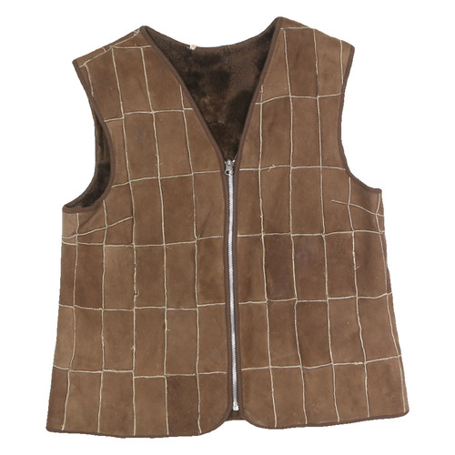 Gilet cuir marron pour - gilet,