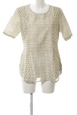 FABINDIA Blouse à manches courtes Dames Blouse T EU 40 blanc cassé-vert