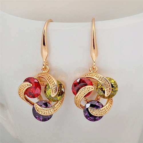 Boucles oreilles 3 pierres - -,