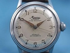 Minerva Rare Automatique 17Jewels Incabloc Anti-magnétique 30mm Argent Cadran