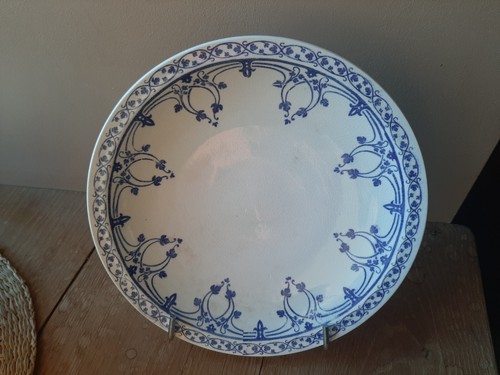 Plat ancien faïence - creil, et