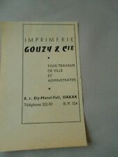 Publicité advertising 1958  Imprimerie Gouzy & Cie à Dakar 