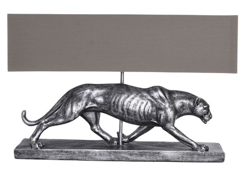 Lampe art déco léopard gris - lampe,
