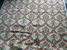 ANCIEN  COUPON DE TISSU FLEURI MOTIFS LIN - R 35