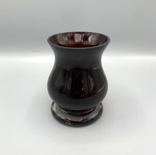 Vase ancien en verre rubis rouge foncé épais – déco vintage design