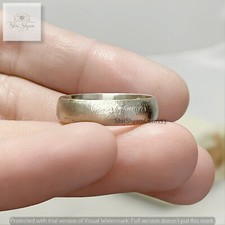 Micro bague en argent GS, ancienne bande rustique brute mate demi-ronde homme...