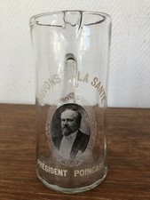 Carafe à Absinthe BUVONS A LA SANTE DU PRESIDENT POINCARE (1915) Propagande