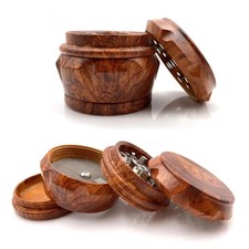 Broyeur d'Herbes Moulin à Épices Broyeur Épices En Bois 4 En 1 Mini Portable ...