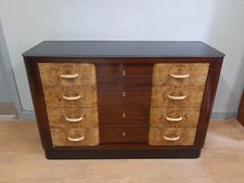 COMMODE ART DECO EN PLACAGE DE BOIS DE ROSE ET BRUYERE, VERS 1940 RESTAURE'