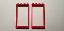 Lego 2 x 60596 Porte Fenêtre Cadre 1 x 4 x 6 Rouge 4550015 (N70) Créateur City