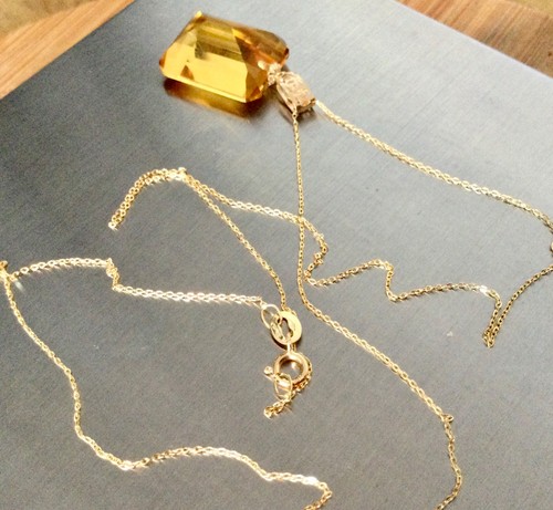 Collier jaune 18 - collier,