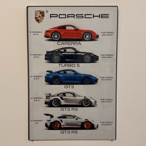Plaque métal porsche - métal,