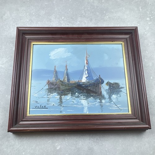 Tableau ancien huile marine - tableau,