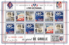VIGNETTE MILITAIRE "75 ans Appel 18 Juin - DE GAULLE : Libération / WWII" 2015