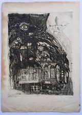 Bernard DUFOUR gravure architecture eau-forte signée 1960