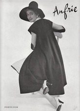 Publicité ancienne mode Jacques Fath  Anfrie 1950 issue de magazine