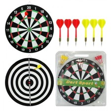 7pcs Grand Jeu de Fléchette Cible 40 cm + 6 Fléchettes + Anneau de Fixation