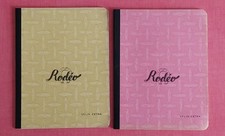 Lot 2 cahiers d'écolier anciens RODEO jaune et rose vierges .Bon état.