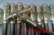 Lot De 10 Canes En Bois Avec Poignée En Laiton Télescopique