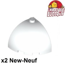 Lego 2x brique ronde brick round corner dome top 3x3x2 blanc/white 88293 NEUF