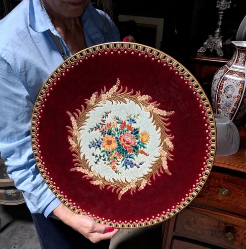 Immense plat décoratif - , en