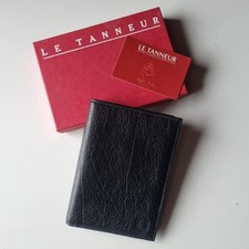 Porte-feuille 'Le Tanneur' en cuir noir vintage