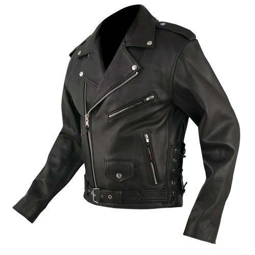 Veste cuir style biker - en,