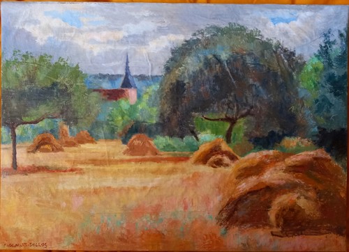 Huile toile paysage fauviste - paysage,