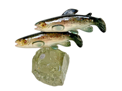 Sculpture couple truites - de,