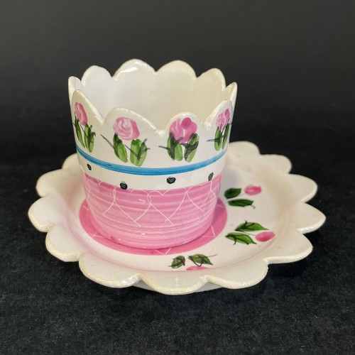 Tasse soucoupe faïence - et, en