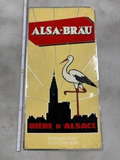 Rare Plaque Tôle Alsa-Brau légère de chez JOST Strasbourg, années60.80cmx40cm