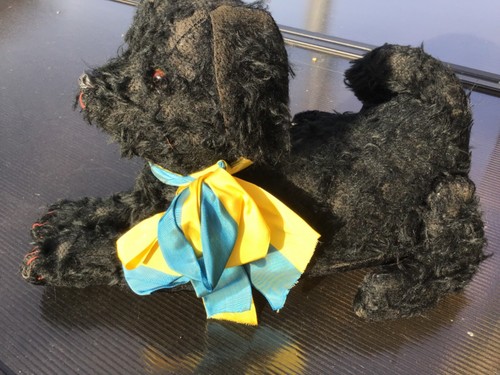 Ancien chien yeux verre - , déco
