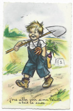 CPA " GERMAINE BOURET - J'vas aller voir si ma Nénette a fait la soupe ....