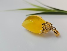 Pendentif ambre blanc chaîne