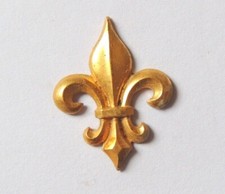 Ancien Ornement Applique fleurs de Lys métal doré restauration cadre meuble 2,5c