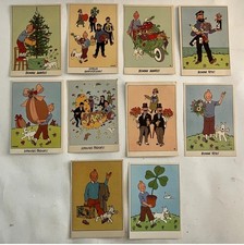 Tintin - Kuifje - vieilles cartes postales festives an. 50 et après - Casterman